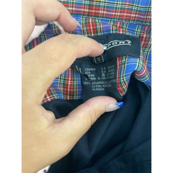 Vintage Escada Sport Womens Shirt Corduroy S Small Navy Blue Crest Collared - Picture 4 of 8